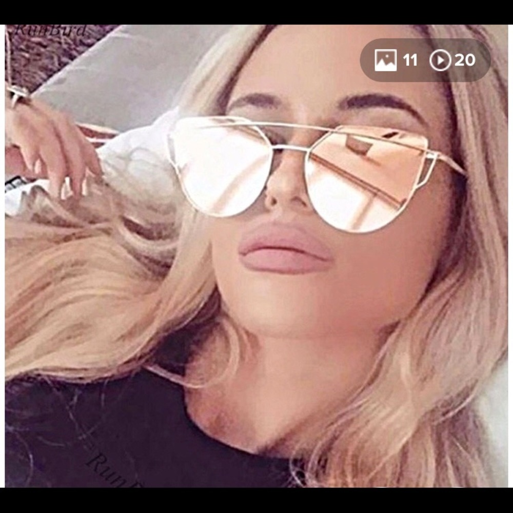 Cat Eye Aviator Pink Sunglasses